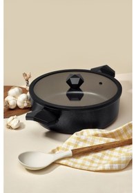 Resim Gal Basık Tencere 28 Cm Siyah 