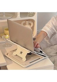 Resim Fochsia Siyah 10-13 İnç Ergonomik Taşınabilir Dizüstü Bilgisayar Standı - Ayarlanabilir Katlanır Soğutma 