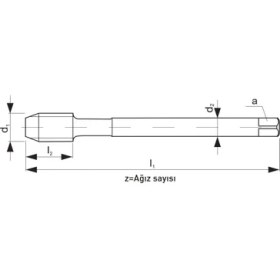 Resim Fett M42 Narex 3000 Dın N-376D Tialn Hsse Düz Kanal Makina Kılavuzu 