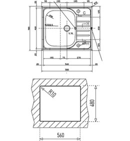 Resim Teka Classic 1B ½ D 580.500 Paslanmaz Çelik Sağ Eviye 
