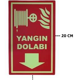 Resim Fosforlu Yangın Dolabı Uyarı Levhası 