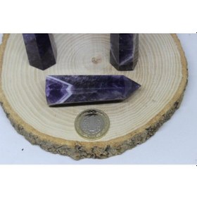 Resim Ametist Taşı Koyu Renk Piramit Uçlu (60-69Gram) 