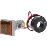 Resim Voltaj 22MM Dijital Voltmetre-Ampermetre Ac 20-500V 0-100A Sarı 