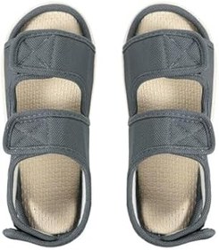 Resim Şeker hastası ev terliği, erkek sandaleti, erkek, geyik ayakkabısı, cırt cırtlı, geniş, ortopedik ev terliği, ayarlanabilir sağlık ayakkabısı, yaşlılar için, şişmiş ayaklar için 