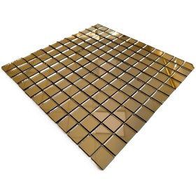 Resim MozaiKristaL Mutfak Tezgah Arası Ve Iç Dekorasyon Için 23x23mm Bronz Gerçek Ayna Mozaik (1 KOLİ=1 M2 FİYATIDIR) 