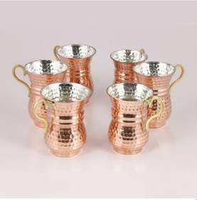 Resim El Dövmesi Bakır Su & Ayran Bardağı 6 Adet 