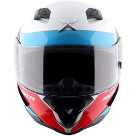 Resim Axor Hunter Turbo Ece 22.06 Kapalı Kask Beyaz - Kırmızı - Mavi 