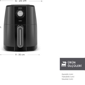 Resim Karaca Smart Cook 60 Dakikaya Kadar Zaman Ayarlı Compact Airfryer 