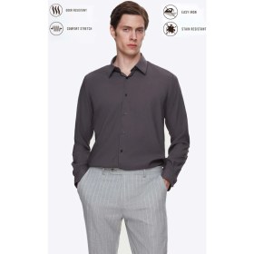 Resim Twn Slim Fit Antrasit Düz Gömlek 5EF02AD10288M 