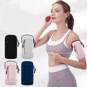Resim 1parça Evrensel Su Geçirmez Kol Telefon Kılıfı, Zippered Bileklik Koşu, Dağcılık, Fitness - Katı Renk, Ayarlanabilir Askı, Spor Tarzı 