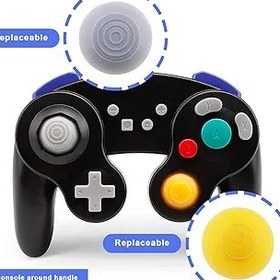 Resim EMSea 6 adet analog Joysticks yedek kapak regülatör kapakları Nintendo GameCube Controller ile uyumlu yedek aksesuar ABS, sarı ve gri 