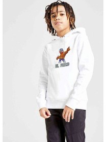 Resim Brawl Stars El Primo Baskılı Unisex Çocuk Kapüşonlu Beyaz Sweat Beyaz 