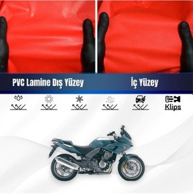 Resim Honda Cbf 150 Motosiklet Brandası Su Geçirmez Branda Kırmızı Branda Motor Branda Xl 