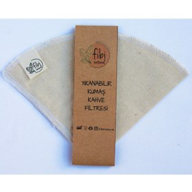 Resim Fibi Natural 2 Adet Yıkanabilir Kumaş Kahve Filtresi V60 