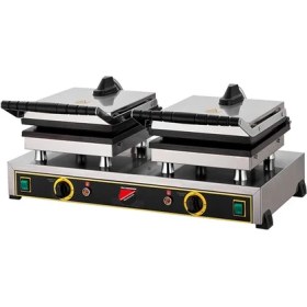Resim Işıkgaz Silverinox Endüstriyel Elektrikli Çiçek Kare Waffle Makinesi 