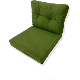 Resim Bahçe Balkon Mobilyası Minderi 1 Adet Minder, 1 Adet Kırlent Yeşil 