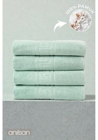 Resim 4'lü Greek Mint Yeşili Banyo Havlusu - 70x140 Cm, 490 Gr, %100pamuk, Spa Ve Otel Havlusu Mint Yeşili 