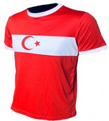 Resim Fs Erkek Kırmızı Beyaz Türk Milli Logolu Fitness Günlük Spor Koşu Parçalı Tişört 