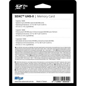 Resim Wise Advanced 128GB Sd-N Uhs-Iı V90 Sdxc Hafıza Kartı 