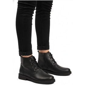 Resim Siyah Bağcıklı Fermuarlı Kaymaz Kadın Bot 284098 Z Siyah 