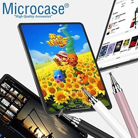 Resim Microcase Universal Telefon Tablet iPad 2in1 Disk Uçlu Stylus Pen Dokunmatik Kalem - AL3463 (Rose Gold) 
