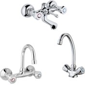 Resim ARÇE Klasik Çevirmeli Banyo + Lavabo Ve Kuğu Evye Bataryası 