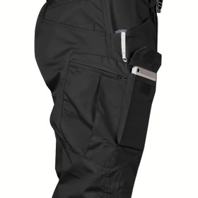 Resim Erkek Taktiksel Kargo Pantolonu - Rahat Polyester Çok Cepli Dış Mekan Pantolonu, Düz Renk, Esnek Olmayan Kumaş, Normal Kesim, Dokuma, 195g/m² - Bahar / Sonbahar için Mükemmel 