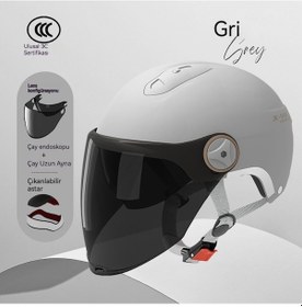 Resim Elektrikli Arabam Motosiklet Kaskıerkek Ve Kadındört Mevsim Evrensel Sarım Kask Güvenlik Gri Gri - 