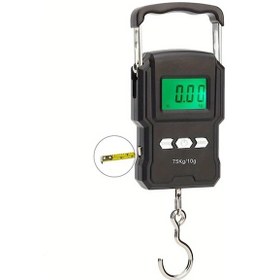 Resim Oldfriend 75kg 165lb Dijital Balık Baskülü 99cm Cetvel Çantalı Kanca Postal Terazi 