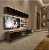 Resim Decoraktiv Eko 5 Mdf Dvd Gold Tv Ünitesi Tv Sehpası - Ceviz - Siyah 