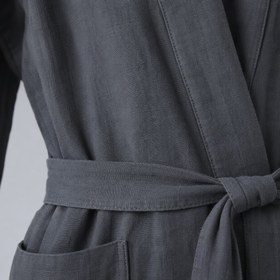 Resim Luz Yıkanmış Keten Kimono Füme - XS 