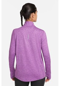 Resim Nike Element 1/2 Zip Running Yarım Fermuarlı Yan Cepli Kadın Koşu Üstü Mor 