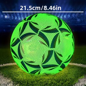 Resim 1 adet Parlak Floresan Yeşil Futbol Topu Giyilebilir PU Boyutu 5 - Dış Mekan Eğitimi ve Ev Eğlencesi için Profesyonel Maç Topu, Doğum Günü Hediyeleri, Futbol Eğitimi Ekipmanı için Mükemmel | Floresan Yeşil Top | Dayanıklı Futbol Topu 