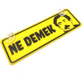 Resim Ne Demek Yazılı Sarı Dekor Plaka Vantuzlu Cam Süsü 