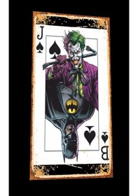 Resim Joker Batmana karşı mini retro ahşap poster 