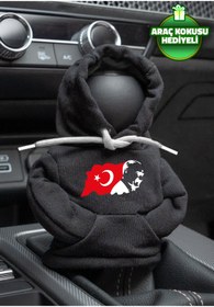 Resim Freeyez Atatürk Bayrak Siyah Vites Hoodie Araç Vites Kıyafeti Vites Poları Oto Aksesuarı Vites Topuzu Sweat 