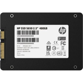 Resim HP S650 2.5'' SATA III SSD 480 GB - 550MB/s Okuma, 500MB/s Yazma, Windows ve Mac ile Tam Uyumlu Yüksek Hızlı Depolama 