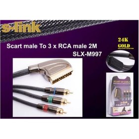 Resim SLX-997 SCART TO 3RCA 2MT GOLD KABLO 