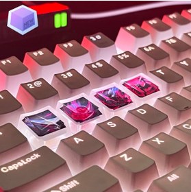 Resim New Keycaps League Of Legends Lol Master Yi Tuşları Q-w-e-r Mekanik Klavye Tuşu Artisan Keycaps 