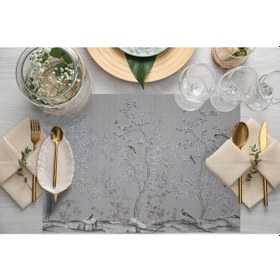 Resim Mini Çiçek Tasarımlı Kumaş Amerikan Servis 4'lü Set Keten, Ulusl. Yıkama Ve Solmama Sertifikası Çok Renkli 