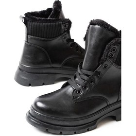 Resim Asm-080 Siyah Bağcıklı Günlük Kadın Bot Acı Kahverengi 