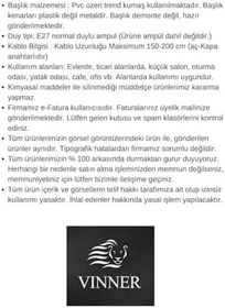 Resim vinner Munch Eskitme Kaplama Metal Abajur - Krom Şeritli Antrasit VNRABJ1508169 