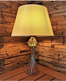 Resim Gümüş Kaplama Burgu Metal Ayak Kristal Cam Toplu Açıkkrem Abajur Gümüş 