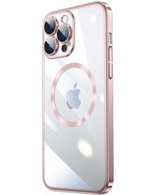 Resim İphone 14 Pro Max Uyumlu Wireless Şarj Özellikli Sert Pc Zore Riksos Magsafe Kılıf-rose Gold Rose Gold 