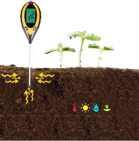 Resim Hubstein 4lü Toprak Ph Ölçer Sıcaklık Ölçer Nem Ölçer Işık Ölçer Pilsiz Toprak Test Aleti 
