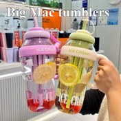 Resim 1 Adet Şık Büyük Boy Tumbler - 32oz Yazlık Bardak, Pipetli ve Sızdırmaz Kapaklı - Seyahat, Plaj ve Açık Hava Maceraları İçin Sevimli Lucky Baskı Tasarımı 