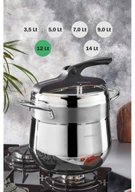 Resim Kahramanlar Tekli Düdüklü Tencere 12,0 Lt. Siyah 2134 Siyah 