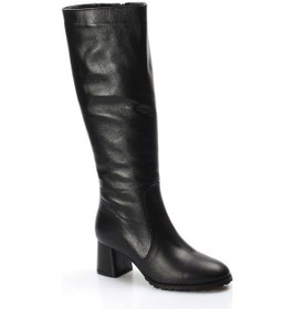 Resim Hakiki Deri Kürklü Kadın Kalın Topuklu Çizme 064kza998 001 