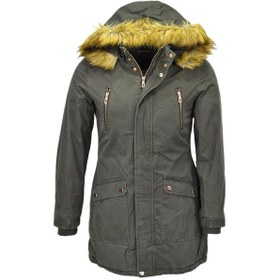 Resim Kadın Spor Kanvas Kapüşonlu Parka M5300 Bgl-st03986 Haki 