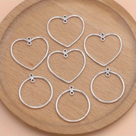Resim 8 adet Çinko Alaşımlı Kalp Şansları, DIY Takılar, Küpeler, Kolyeler, Anahtarlıklar, El Sanatları Aksesuarları için Delikli Kolye 
